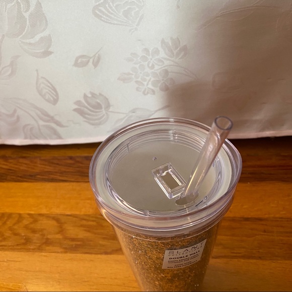 NWT Silver Sparkle Tumbler with Straw - Picture 3 of 7
